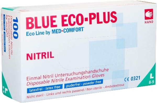 Blue Eco-Plus Nitril Einweghandschuhe blau Gr. XL